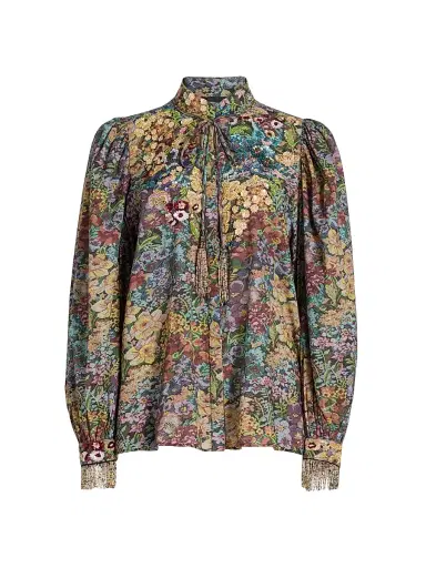 Kobi Halperin Women's Clara Floral Cotton Blouse - Size Large | Thumbnail 1 Kobi Halperin Women's Clara Floral Cotton Blouse - Size Large | Thumbnail 1