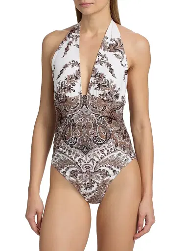 Kobi Halperin Women's Elise Paisley Halterneck One-Piece Swimsuit - Natural Multi - Size XL | Thumbnail 3 Kobi Halperin Women's Elise Paisley Halterneck One-Piece Swimsuit - Natural Multi - Size XL | Thumbnail 3