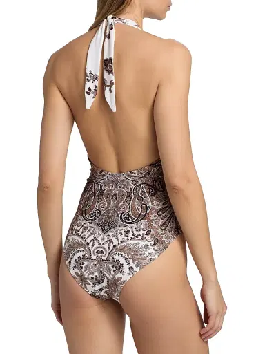 Kobi Halperin Women's Elise Paisley Halterneck One-Piece Swimsuit - Natural Multi - Size XL | Thumbnail 4 Kobi Halperin Women's Elise Paisley Halterneck One-Piece Swimsuit - Natural Multi - Size XL | Thumbnail 4
