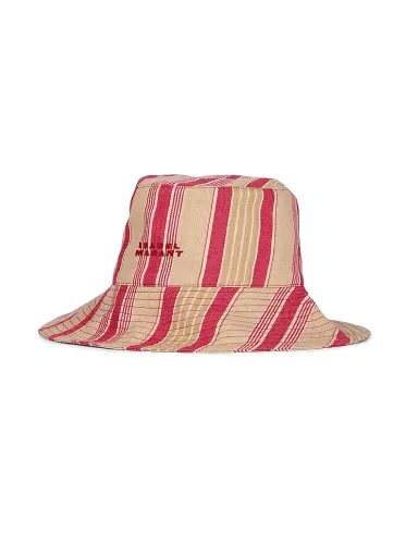 Isabel Marant Women's Shaelyn Herringbone Cotton Bucket Hat - Red | Thumbnail 1 Isabel Marant Women's Shaelyn Herringbone Cotton Bucket Hat - Red | Thumbnail 1