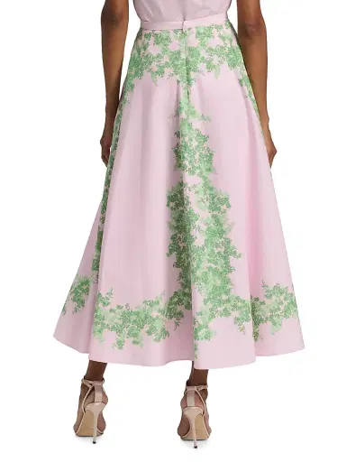 Giambattista Valli Women's Floral Cotton Poplin Maxi Skirt - Rose Green | Thumbnail 5 Giambattista Valli Women's Floral Cotton Poplin Maxi Skirt - Rose Green | Thumbnail 5