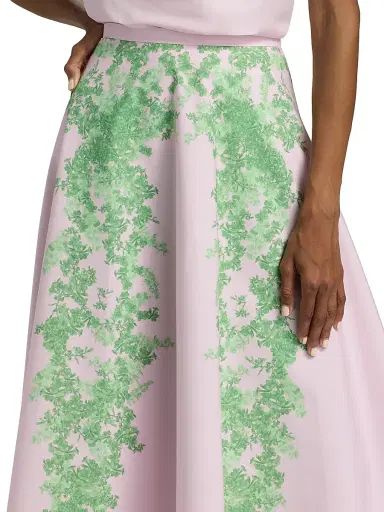 Giambattista Valli Women's Floral Cotton Poplin Maxi Skirt - Rose Green | Thumbnail 6 Giambattista Valli Women's Floral Cotton Poplin Maxi Skirt - Rose Green | Thumbnail 6