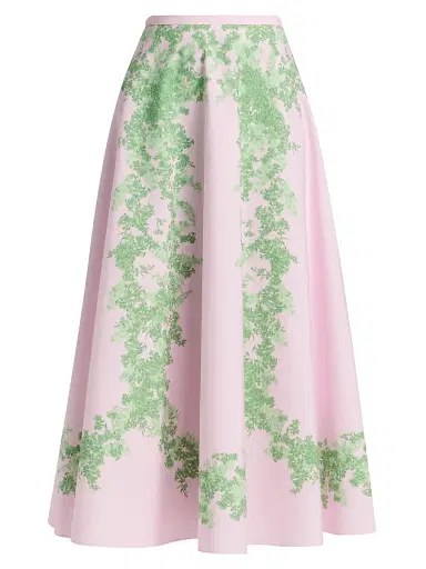 Giambattista Valli Women's Floral Cotton Poplin Maxi Skirt - Rose Green | Thumbnail 1 Giambattista Valli Women's Floral Cotton Poplin Maxi Skirt - Rose Green | Thumbnail 1