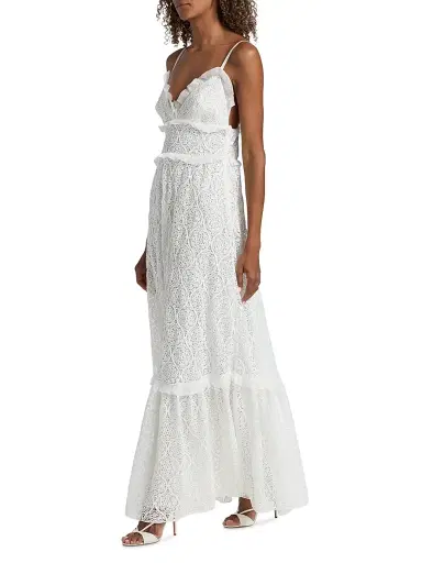 Giambattista Valli Women's Macramé Lace Ruffle Maxi Dress - Ivory - Size 10 | Thumbnail 2 Giambattista Valli Women's Macramé Lace Ruffle Maxi Dress - Ivory - Size 10 | Thumbnail 2