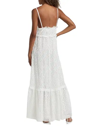 Giambattista Valli Women's Macramé Lace Ruffle Maxi Dress - Ivory - Size 10 | Thumbnail 5 Giambattista Valli Women's Macramé Lace Ruffle Maxi Dress - Ivory - Size 10 | Thumbnail 5