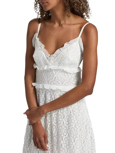 Giambattista Valli Women's Macramé Lace Ruffle Maxi Dress - Ivory - Size 10 | Thumbnail 6 Giambattista Valli Women's Macramé Lace Ruffle Maxi Dress - Ivory - Size 10 | Thumbnail 6