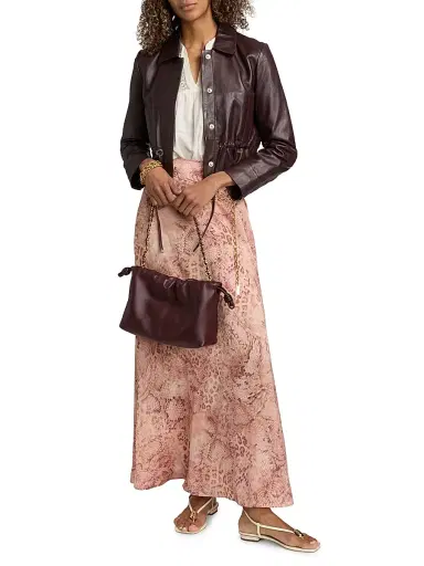 ba & sh Women's Manita Leather Crop Jacket - Prune | Thumbnail 2 ba & sh Women's Manita Leather Crop Jacket - Prune | Thumbnail 2