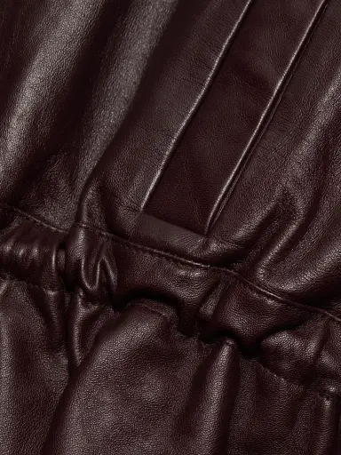 ba & sh Women's Manita Leather Crop Jacket - Prune | Thumbnail 7 ba & sh Women's Manita Leather Crop Jacket - Prune | Thumbnail 7