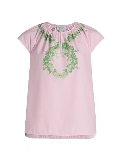 Giambattista Valli Women's Floral Cotton Poplin Blouse - Rose Green | Thumbnail 1 Giambattista Valli Women's Floral Cotton Poplin Blouse - Rose Green | Thumbnail 1