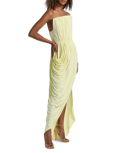 Stella McCartney Women's Crepe Jersey Strapless Gown - Sherbet Yellow | Thumbnail 4 Stella McCartney Women's Crepe Jersey Strapless Gown - Sherbet Yellow | Thumbnail 4