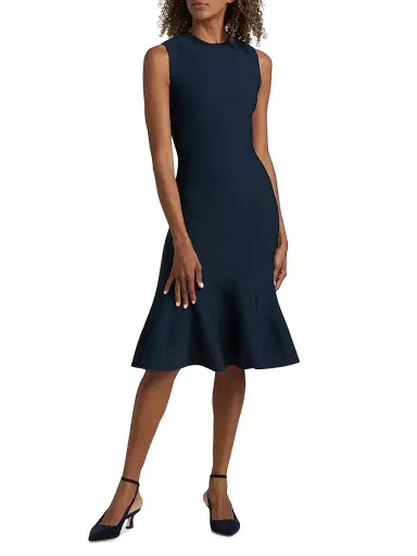 Stella McCartney Women's Compact Knit Peplum Midi-Dress | Thumbnail 3 Stella McCartney Women's Compact Knit Peplum Midi-Dress | Thumbnail 3