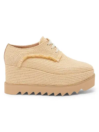 Stella McCartney Women's 80MM Elyse Woven Raffia Platform Sneakers | Thumbnail 1 Stella McCartney Women's 80MM Elyse Woven Raffia Platform Sneakers | Thumbnail 1