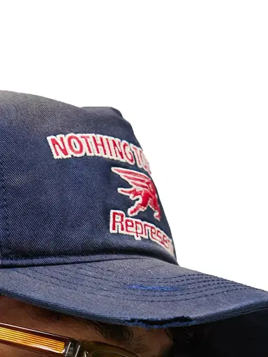 Represent Men's Nothing Tougher Embroidered Cotton Baseball Cap - Navy | Thumbnail 4 Represent Men's Nothing Tougher Embroidered Cotton Baseball Cap - Navy | Thumbnail 4