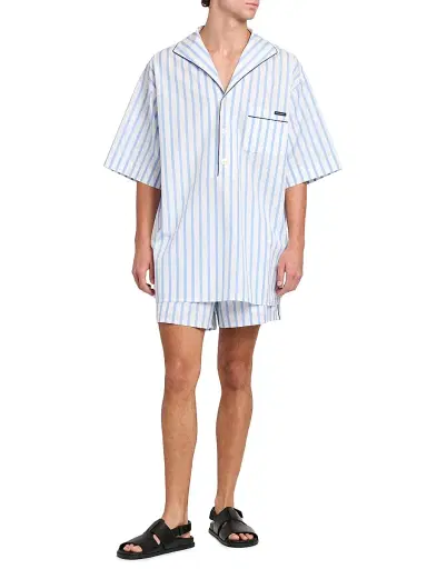 Dolce & Gabbana Men's Striped Cotton-Silk Pajama Shirt - Rigato | Thumbnail 2 Dolce & Gabbana Men's Striped Cotton-Silk Pajama Shirt - Rigato | Thumbnail 2