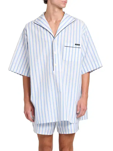 Dolce & Gabbana Men's Striped Cotton-Silk Pajama Shirt - Rigato | Thumbnail 3 Dolce & Gabbana Men's Striped Cotton-Silk Pajama Shirt - Rigato | Thumbnail 3