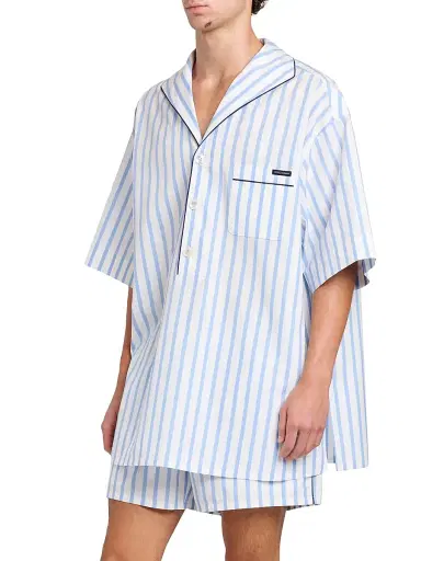 Dolce & Gabbana Men's Striped Cotton-Silk Pajama Shirt - Rigato | Thumbnail 4 Dolce & Gabbana Men's Striped Cotton-Silk Pajama Shirt - Rigato | Thumbnail 4