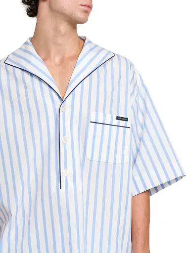 Dolce & Gabbana Men's Striped Cotton-Silk Pajama Shirt - Rigato | Thumbnail 6 Dolce & Gabbana Men's Striped Cotton-Silk Pajama Shirt - Rigato | Thumbnail 6
