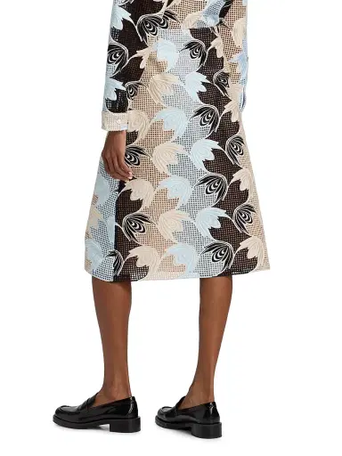 Marni Women's Wavy Floral Macramé Midi-Skirt - Lily White | Thumbnail 5 Marni Women's Wavy Floral Macramé Midi-Skirt - Lily White | Thumbnail 5