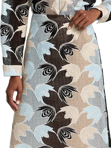 Marni Women's Wavy Floral Macramé Midi-Skirt - Lily White | Thumbnail 6 Marni Women's Wavy Floral Macramé Midi-Skirt - Lily White | Thumbnail 6