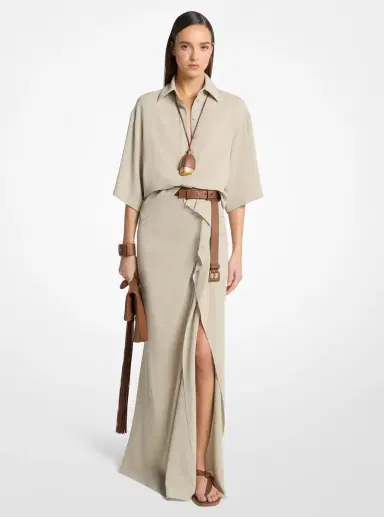 Michael Kors Collection Wool Crepe Pareo Skirt | Thumbnail 4 Michael Kors Collection Wool Crepe Pareo Skirt | Thumbnail 4