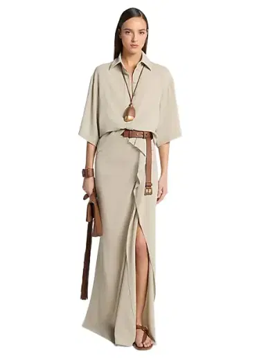 Michael Kors Collection Wool Crepe Pareo Skirt | Thumbnail 1 Michael Kors Collection Wool Crepe Pareo Skirt | Thumbnail 1