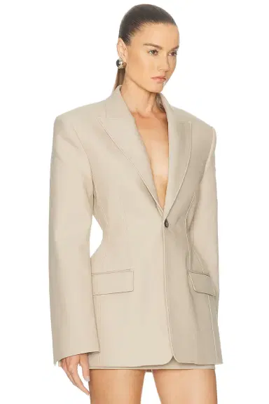 Wardrobe.NYC Drill Contour Blazer | Thumbnail 2 Wardrobe.NYC Drill Contour Blazer | Thumbnail 2