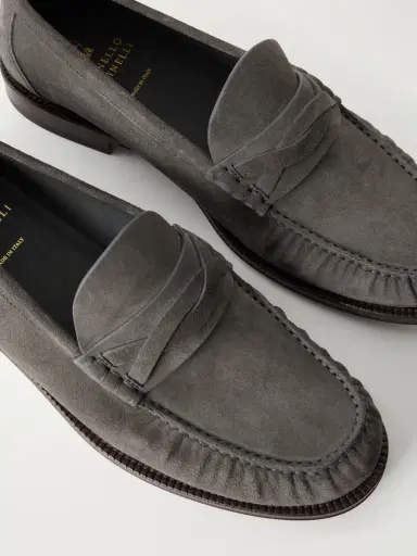 Brunello Cucinelli Flex Suede Penny Loafers - Men | Thumbnail 5 Brunello Cucinelli Flex Suede Penny Loafers - Men | Thumbnail 5