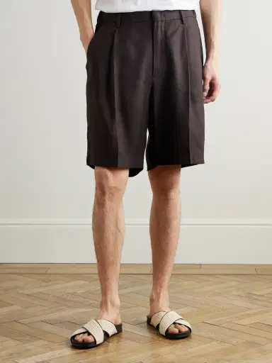 NN07 Kay 1808 Straight-Leg Pleated LENZING™ ECOVERO™, Cotton and Linen-Blend Shorts - Men | Thumbnail 3 NN07 Kay 1808 Straight-Leg Pleated LENZING™ ECOVERO™, Cotton and Linen-Blend Shorts - Men | Thumbnail 3
