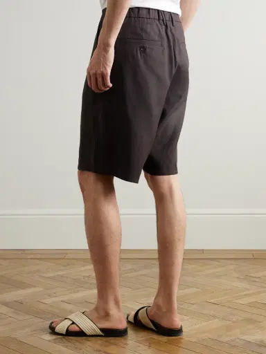 NN07 Kay 1808 Straight-Leg Pleated LENZING™ ECOVERO™, Cotton and Linen-Blend Shorts - Men | Thumbnail 4 NN07 Kay 1808 Straight-Leg Pleated LENZING™ ECOVERO™, Cotton and Linen-Blend Shorts - Men | Thumbnail 4