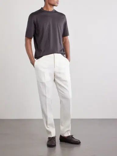 Zegna Cotton and Silk-Blend T-Shirt - Men | Thumbnail 2 Zegna Cotton and Silk-Blend T-Shirt - Men | Thumbnail 2