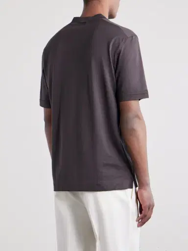 Zegna Cotton and Silk-Blend T-Shirt - Men | Thumbnail 4 Zegna Cotton and Silk-Blend T-Shirt - Men | Thumbnail 4
