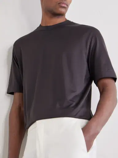 Zegna Cotton and Silk-Blend T-Shirt - Men | Thumbnail 5 Zegna Cotton and Silk-Blend T-Shirt - Men | Thumbnail 5