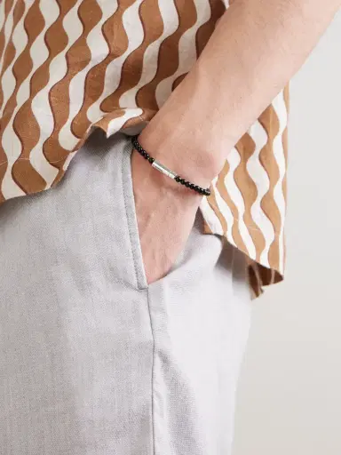 LE GRAMME 11g Sterling Silver and Onyx Beaded Bracelet - Men | Thumbnail 2 LE GRAMME 11g Sterling Silver and Onyx Beaded Bracelet - Men | Thumbnail 2