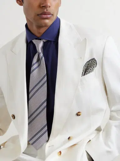 Brunello Cucinelli Polka-Dot Silk Pocket Square - Men | Thumbnail 2 Brunello Cucinelli Polka-Dot Silk Pocket Square - Men | Thumbnail 2