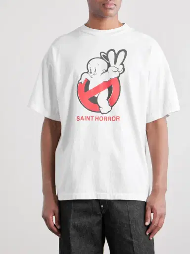 SAINT Mxxxxxx Saint Horror Printed Cotton-Jersey T-Shirt - Men | Thumbnail 3 SAINT Mxxxxxx Saint Horror Printed Cotton-Jersey T-Shirt - Men | Thumbnail 3