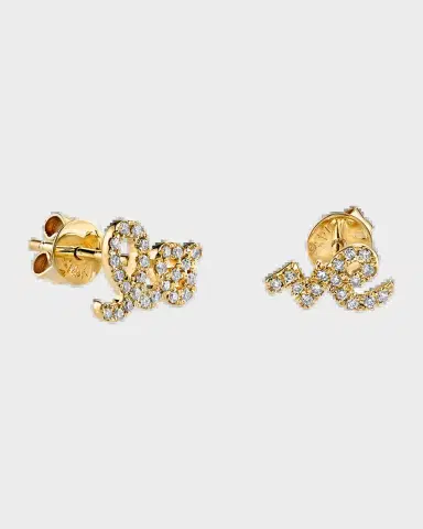 Sydney Evan Love Diamond Pave Stud Earrings | Thumbnail 2 Sydney Evan Love Diamond Pave Stud Earrings | Thumbnail 2
