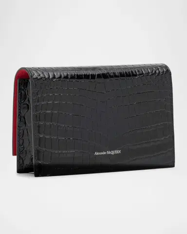 McQueen Mini Skull Croc-Embossed Crossbody Bag | Thumbnail 5 McQueen Mini Skull Croc-Embossed Crossbody Bag | Thumbnail 5