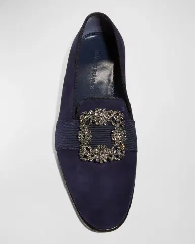 Manolo Blahnik Men 's Carlton Buckle-Embellished Suede Loafers | Thumbnail 5 Manolo Blahnik Men 's Carlton Buckle-Embellished Suede Loafers | Thumbnail 5