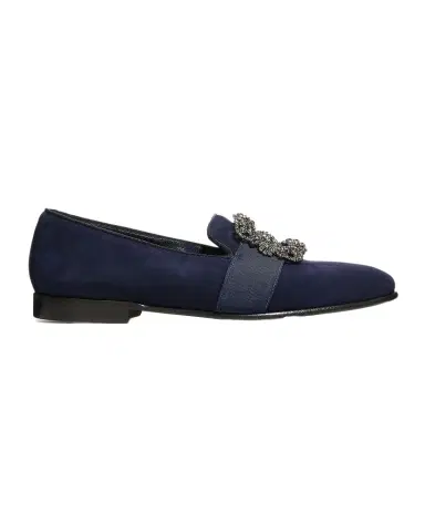 Manolo Blahnik Men 's Carlton Buckle-Embellished Suede Loafers | Thumbnail 1 Manolo Blahnik Men 's Carlton Buckle-Embellished Suede Loafers | Thumbnail 1