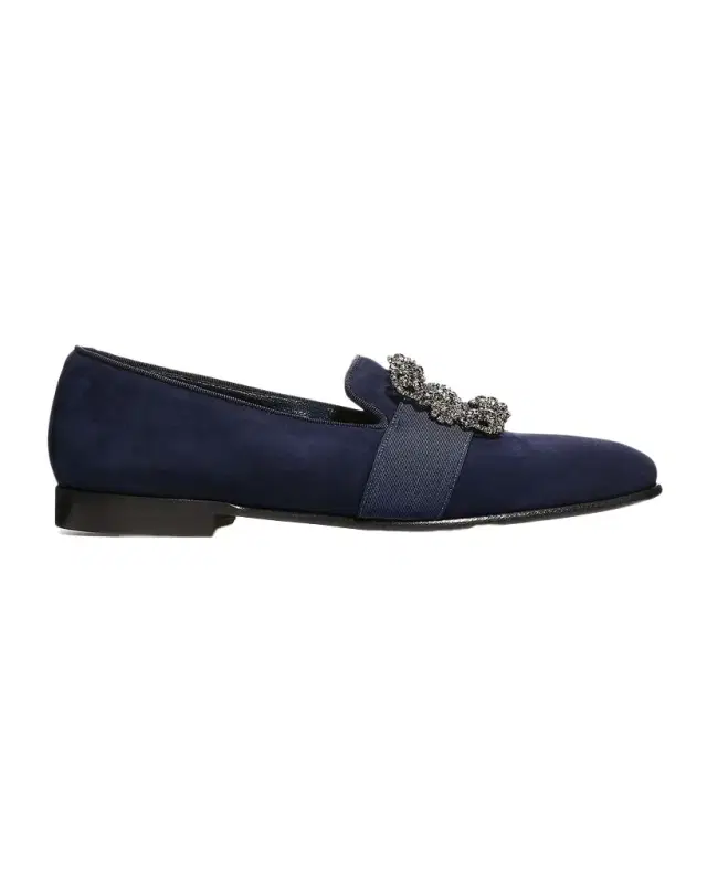 Men 's Carlton Buckle-Embellished Suede Loafers Men 's Carlton Buckle-Embellished Suede Loafers