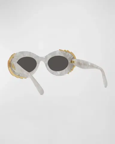 LOEWE Embellished Acetate & Metal Oval Sunglasses | Thumbnail 2 LOEWE Embellished Acetate & Metal Oval Sunglasses | Thumbnail 2