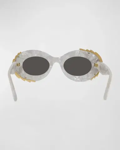 LOEWE Embellished Acetate & Metal Oval Sunglasses | Thumbnail 5 LOEWE Embellished Acetate & Metal Oval Sunglasses | Thumbnail 5