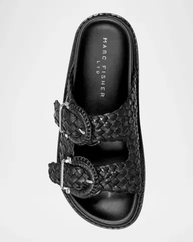 Marc Fisher LTD Auggie Woven Leather Dual-Buckle Sporty Sandals | Thumbnail 3 Marc Fisher LTD Auggie Woven Leather Dual-Buckle Sporty Sandals | Thumbnail 3