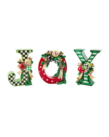 MacKenzie-Childs Check It Out Illuminated JOY Letters, 3-Pieces | Thumbnail 1 MacKenzie-Childs Check It Out Illuminated JOY Letters, 3-Pieces | Thumbnail 1