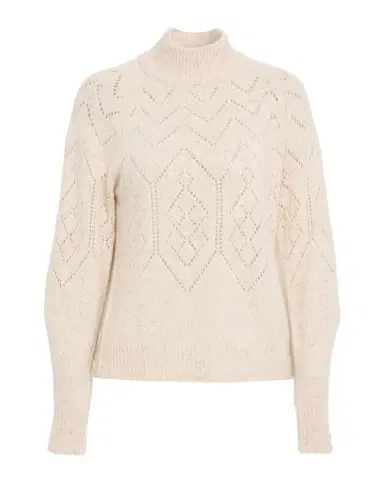 Autumn Cashmere Mock-Neck Pointelle Knit Cashmere Sweater | Thumbnail 1 Autumn Cashmere Mock-Neck Pointelle Knit Cashmere Sweater | Thumbnail 1
