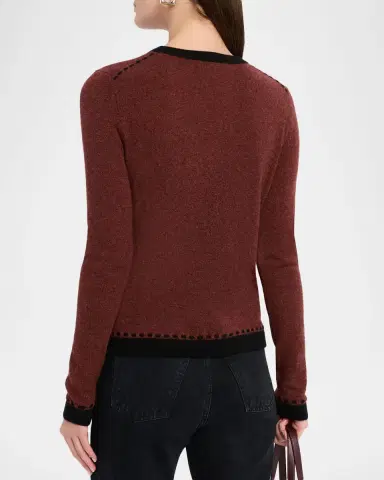 Autumn Cashmere Two-Tone Crewneck Cashmere Sweater | Thumbnail 3 Autumn Cashmere Two-Tone Crewneck Cashmere Sweater | Thumbnail 3