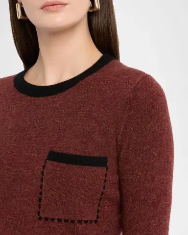 Autumn Cashmere Two-Tone Crewneck Cashmere Sweater | Thumbnail 5 Autumn Cashmere Two-Tone Crewneck Cashmere Sweater | Thumbnail 5
