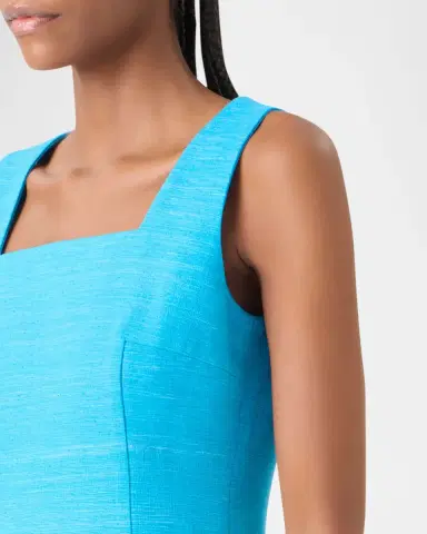 Akris punto Square-Neck Sleeveless Cotton Mini Sheath Dress | Thumbnail 4 Akris punto Square-Neck Sleeveless Cotton Mini Sheath Dress | Thumbnail 4