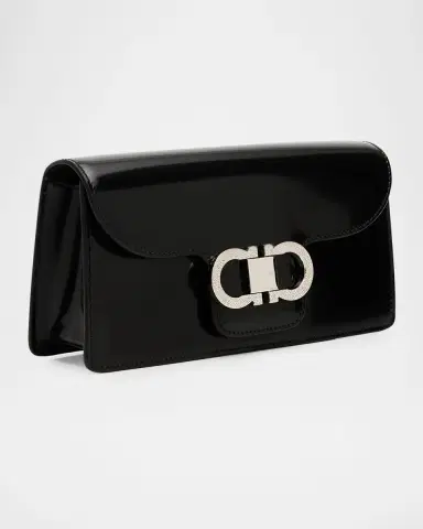 Ferragamo Mini Crystal Double Gancini Leather Shoulder Bag | Thumbnail 3 Ferragamo Mini Crystal Double Gancini Leather Shoulder Bag | Thumbnail 3