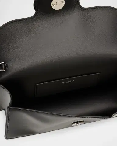 Ferragamo Mini Crystal Double Gancini Leather Shoulder Bag | Thumbnail 4 Ferragamo Mini Crystal Double Gancini Leather Shoulder Bag | Thumbnail 4